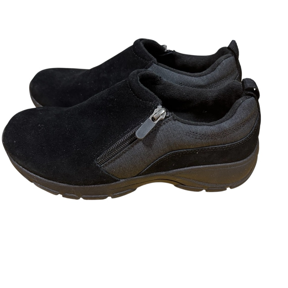 Lands' End WomansBlack Slip-On Shoes with Zipper Insulated size 7D